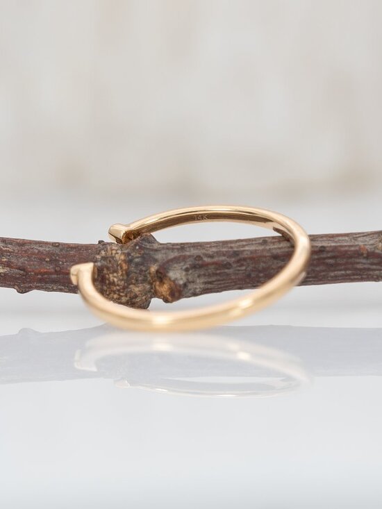 Natural Diamond Accented Stackable Band in Solid 14K Yellow Gold | Fine Jewelry - Picture 10 of 10